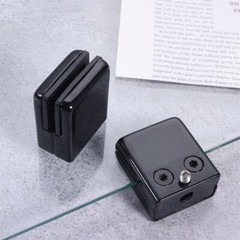 8Pcs Square Glass Clamps Black for Indoor Outdoor Glass Shelves Bathroom Shower