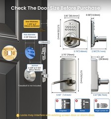 Keypad Door Lock with Handle, Keyless Entry for Front Door Bedroom, Electron…