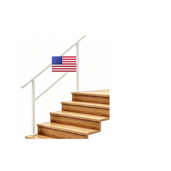 Metty Metal Hand Rails For Outdoor Steps 5 Step Stair Kit Railings For Outdoor