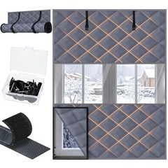 Window Insulation for Winter 63″ x 39 ” Thermal Insulated Window Cover with F…