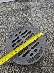 NYLOPLAST 0801D1 023-B Drop-In Grate Ductile Iron Black Round 9.5″ Diameter