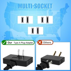 Romeda 3 Pack AC Flat Wall Outlet Extender Plug Adapter 3 Piece, Black