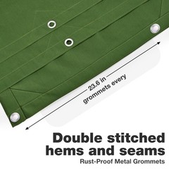Winpull Heavy Duty Canvas Tarp 8×10 ft, 12oz (350 GSM) Cotton Canvas Water-Re…