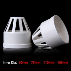 ID 50-160mm PVC Drainage Pipe End Caps Breathable Cap Net Vent Terminal Fittings