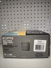 ROPPE 4 In. x 20 Ft. Roll Snow WHITE Vinyl Self-Stick Wall Cove Base HC40C54S161