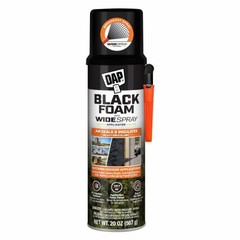 6 Pack – Black Insulating Foam with Widespray Applicator, 20oz – 7565000320