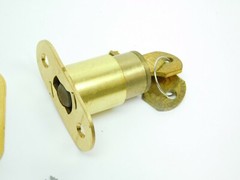 NEW! CCL Push & Turn Sliding Door Lock #02069 Showcase Display Brass Keyed ES
