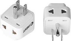UK to US Travel Adapter, India Plug Unidapt 2-Pack, White
