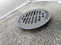 NYLOPLAST 0801D1 023-B Drop-In Grate Ductile Iron Black Round 9.5″ Diameter
