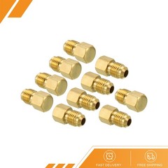 10 x Male 7/16″-20UNF Brass Flared Plug 1/4 SAE Flare Tube 45 Degree Fitting