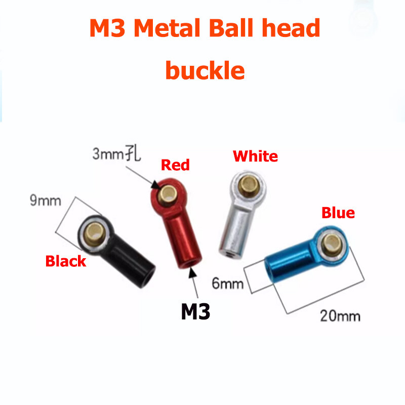 M3 Aluminium Alloy Tie Rod End Ball Joint Turn Metal Buckle RC Car Boat Rudder