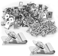 120 Pcs Fence Wire Clamps Stainless Steel Fencing Mounting x120 Pcs, Silver