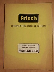 Operating Instructions Spare Parts List Fresh Ripper Type D 100-s3 Edition 1962