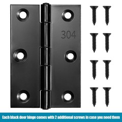 Black Door Hinges 3 Inch – 12 Pack Interior Hinges for Furniture, Wooden B