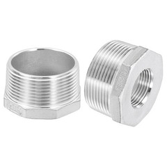 1Pcs 1-1/2″ Male to 3/4″ Female NPT 304 Stainless Steel Reducer Hex Bushing