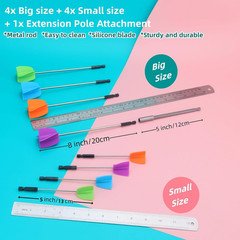 4/Large+4/Small Sizes Silicone Resin Mixer Paddles,Reusable Reusable Paint and R