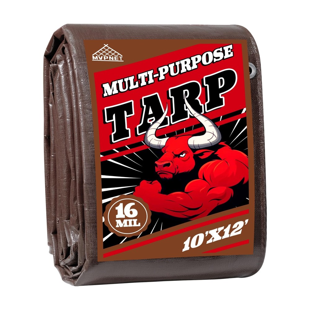 Tarp 10×12 ft Super Heavy Duty 16mil 100% Waterproof,Uv Resistant,High Durabi…