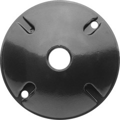 (1 pc) Weatherproof 4″ Round Cover w/ 1 One 1/2″ Hole Outdoor Lampholder BLACK