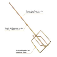 2pcs Paint Mixer Drill Attachment – 1-5 Gallon Bucket Stirrer Paddle for Paint,