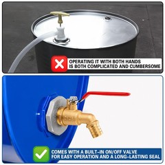 2″ Drum Faucet for 55 Gallon Drum, 1″ 2 ” to reducer, 45 degree-1Inch