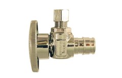 Angle Stop Valve, 1/2 x 1/4 in Connection, PEX x Compression, 200 psi Pressure,