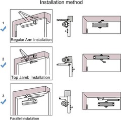 Automatic Hydraulic Door Closer Size 3 Black for Residential and Commercial Use