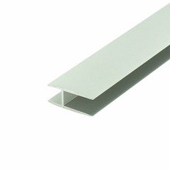 Outwater Aluminum H Channel Fits Material 1/4 to 9/32 Inch Clear Anodized