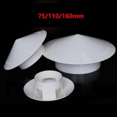 PVC rain cap Ventilated cap Ventilation cap Pipe cap vent Roof DIY 75/110/160mm