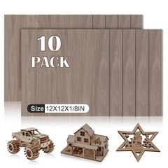 10 Pack Walnut Plywood Sheets 12x12x1/8 Inch, 12″x12″x1/8″, 10 Packs