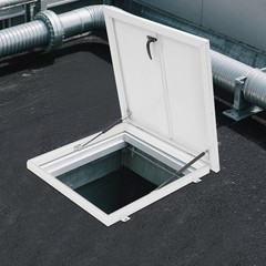 Square Roof Access Hatch White Roof Security Door Access Door 90° Opening Angle