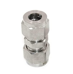 304SS Compression Tube Fitting Union with Double Ferrules 3/8″ OD x 3/8″ OD 1PC