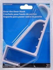 Hardware Essentials 852098 Over The Door Hook Large Plastic White Large,