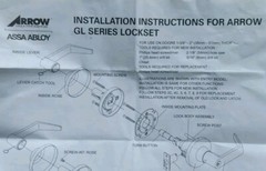 Arrow Assa Abloy GL series Leverset GL 81 26D
