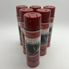 6 Cans Seymour Red Marking Paint ( 17 oz. ) SAFE For Grass APWA Color Standards