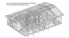 1409 sq.ft PREFAB TIMBER FRAME KIT ENGINEERED WOOD HOUSE DIY BUILDING CABIN HOME