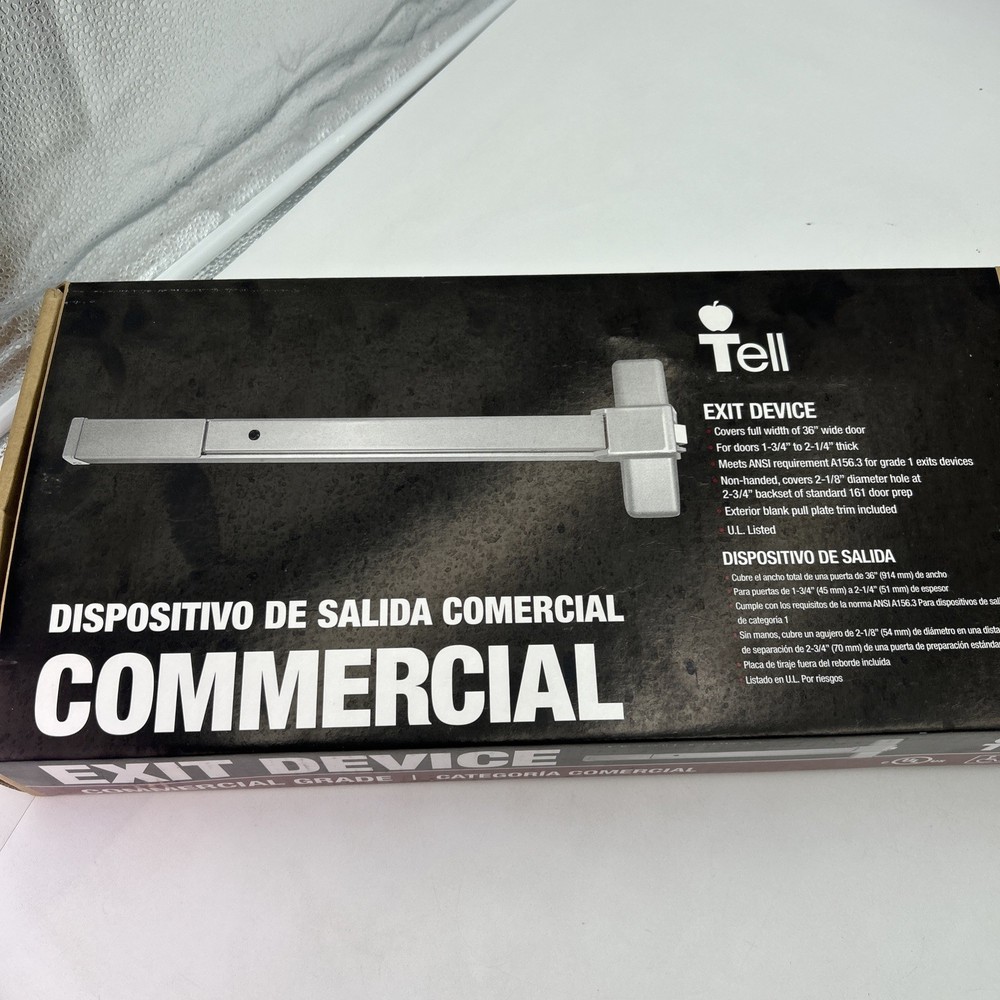 Tell Manufacturing 8300B 36″ Aluminum Universal Reversible Rim Exit Device