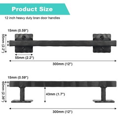 Rustic Barn Door Handles for Sliding Door, 12″ Heavy Duty Large Design Pull, …