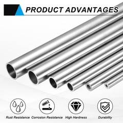 uxcell 304 Stainless Steel Tube, 16mm ID 22mm OD 305mm Length, Silver
