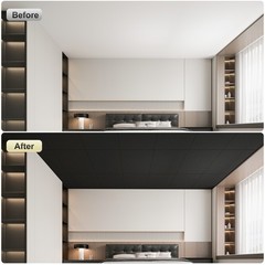 Art3d 12-PCS 24in x24in PVC Drop Ceiling Tiles, 3D Wall Panels Cover 48 Sq.ft