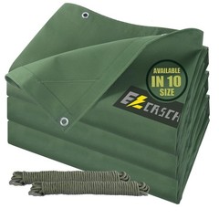 10’x10’ Canvas Tarps Heavy Duty Waterproof Tarpaulins with Aluminum
