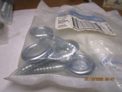 5/16″ x 2-5/8″ OAL x 3/4″ I.D. Zinc Plated Lag Thread Screw Eye Bolt QTY 5