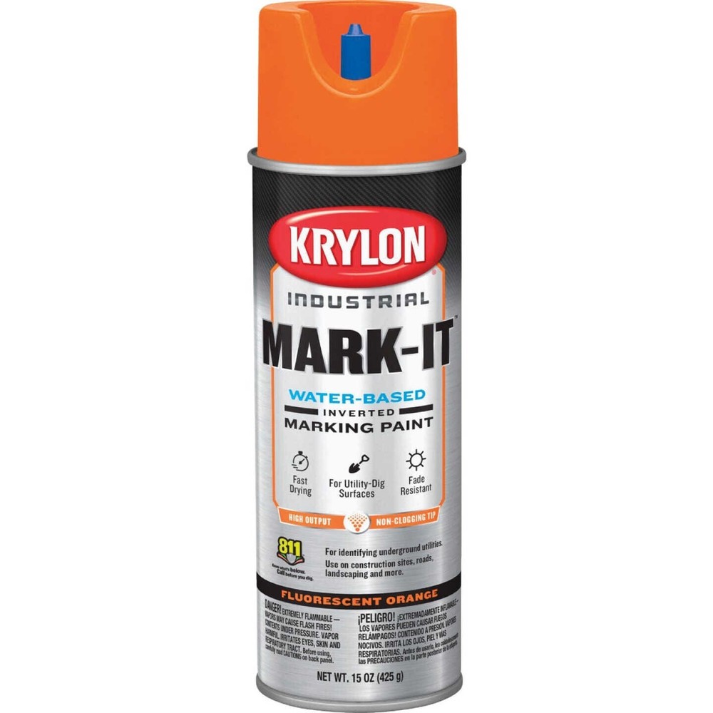 Krylon 732008 -2 PK Industrial Mark-It WB Inverted Marking Paint – Fluor. Orange