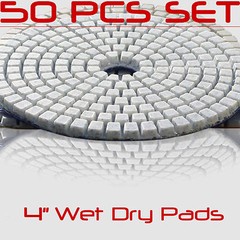 Diamond Polishing Pads 4 Inch 50 piece Set Wet Dry For Granite Concrete Marble