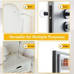 AFFIXERS Door Stoppers for Wall – Clean and Dry Surface Large -3.1″, White