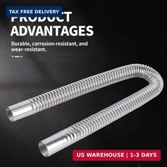 23.6 Inches Stainless Steel Exhaust Hose, 2.5cm/ 1 In Fuel Tank Diesel Gas Vent