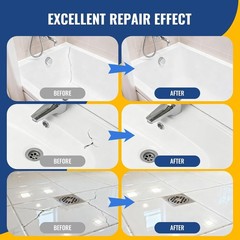 Porcelain Repair Kit White, Tub Sink Tile Crack Chip Fix Kit for Ceramic