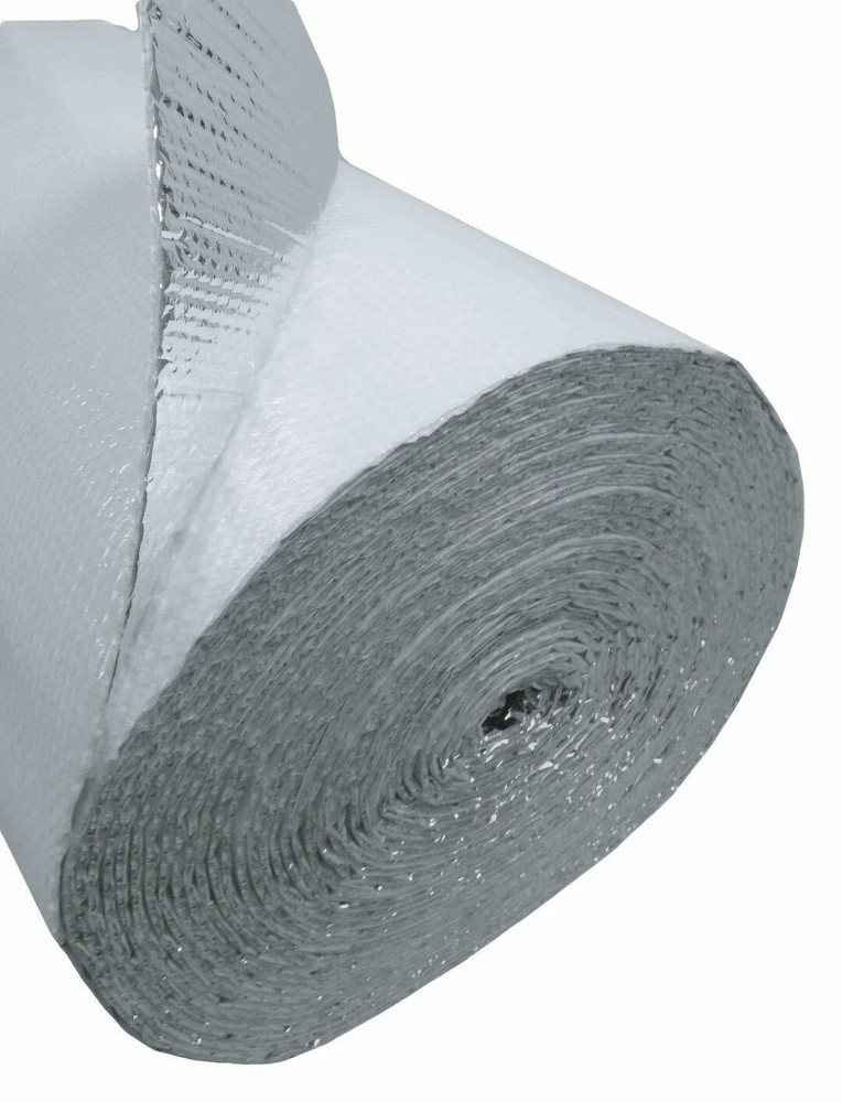 Continuous WHITE Double Bubble Reflective Foil Insulation Roll (12″x100′) 100SF