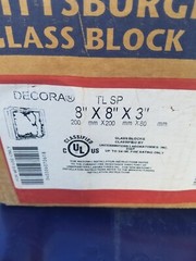 Pittsburgh Corning Glass Block 1-8x8x3 Thin Line Decora Retired USA Made