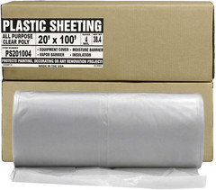 Plastic Sheeting – 10′ X 100′, 6 MIL Heavy Duty Gauge – Clear Vapor and Moisture
