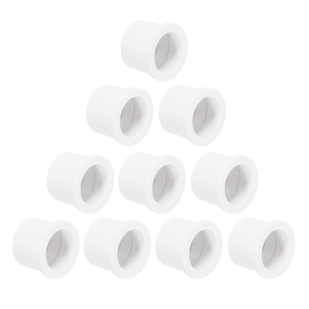 10Pcs PVC DWV Reducer Bushing 3/4″ x 1/2″ Socket x Socket Connector White
